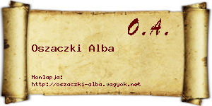 Oszaczki Alba névjegykártya